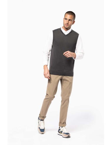 K-KA969-MEN'S SLEEVELESS V-NECK JUMPER